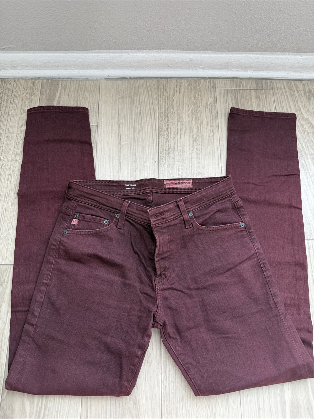 Ag Adriano Goldschmied Men's Skinny Jeans Burgundy